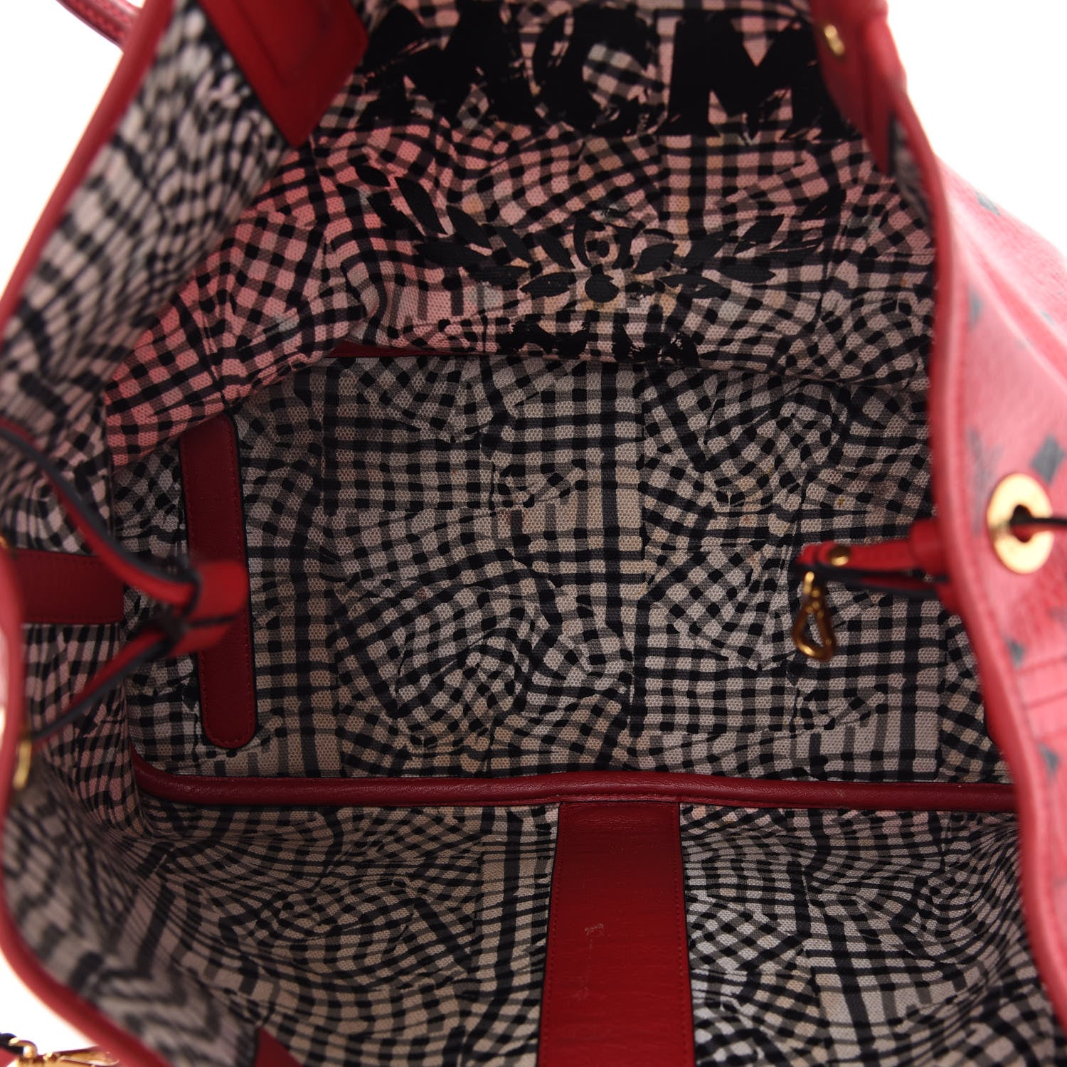 MCM Visetos Medium Liz Reversible Shopper Tote Ruby Red 7 of 17