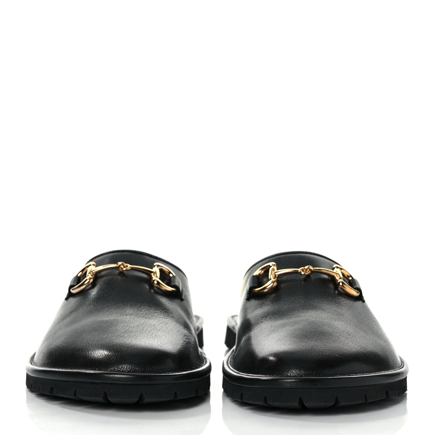 Gucci Goatskin Mens Horsebit Lug Sole Slippers 11 Black 2 of 8