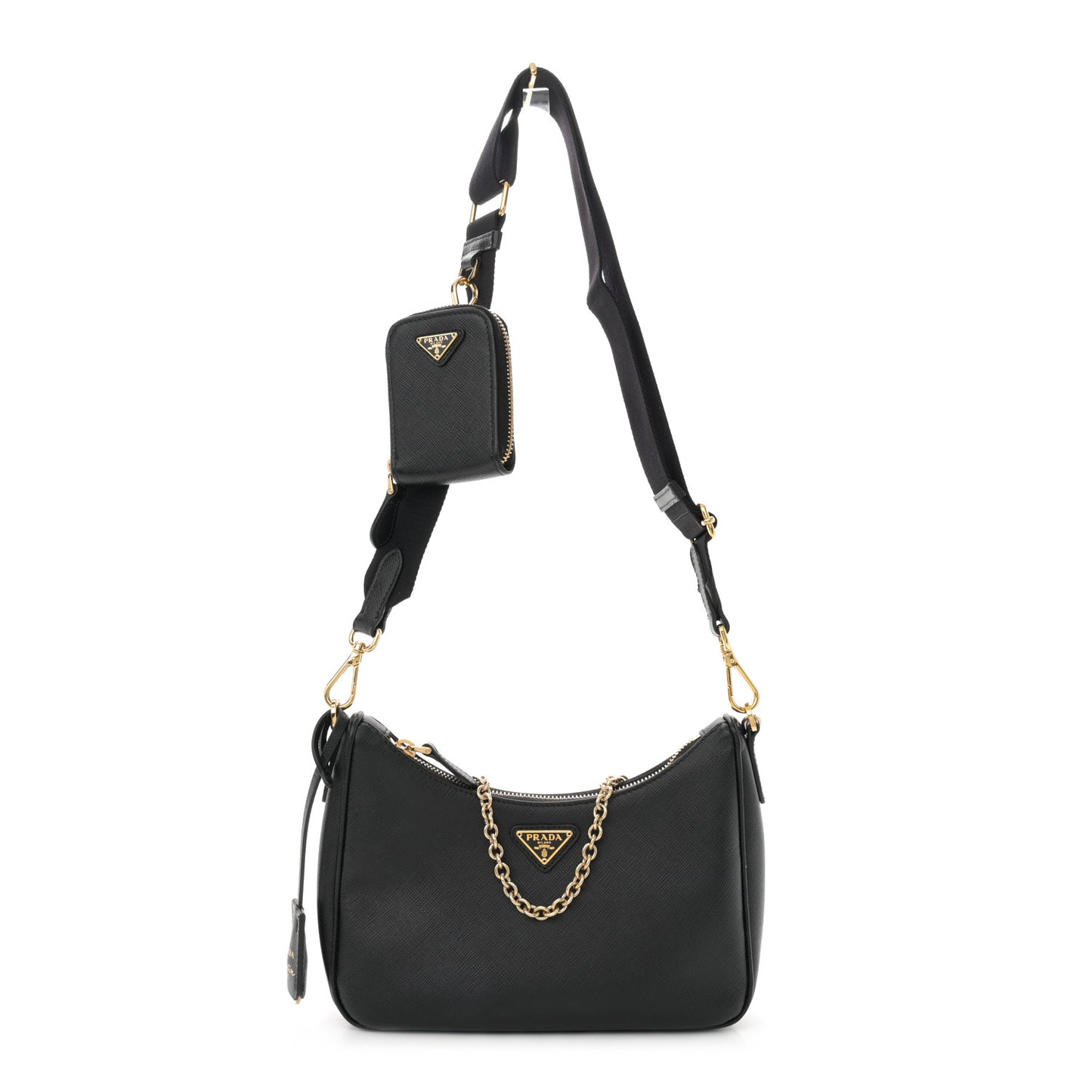Saffiano Lux Re-Edition 2005 Shoulder Bag Black