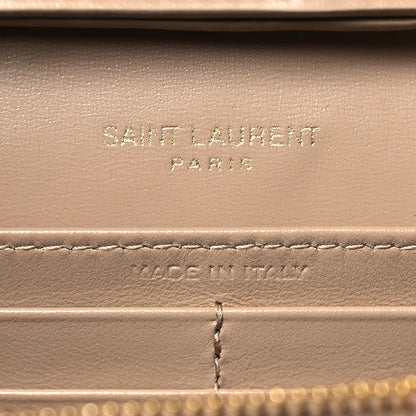 Saint Laurent Glossy Calfskin Monogram Chain Wallet Dark Beige 7 of 10