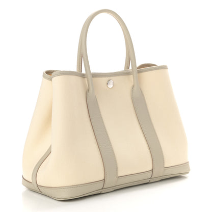 Hermes Chevron Herringbone Toile Negonda Garden Party 30 TPM Tote Nata Beton 3 of 10