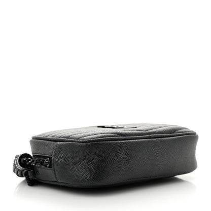 Saint Laurent Grain De Poudre Matelasse Monochrome Monogram Mini Lou Camera Bag Black 4 of 11