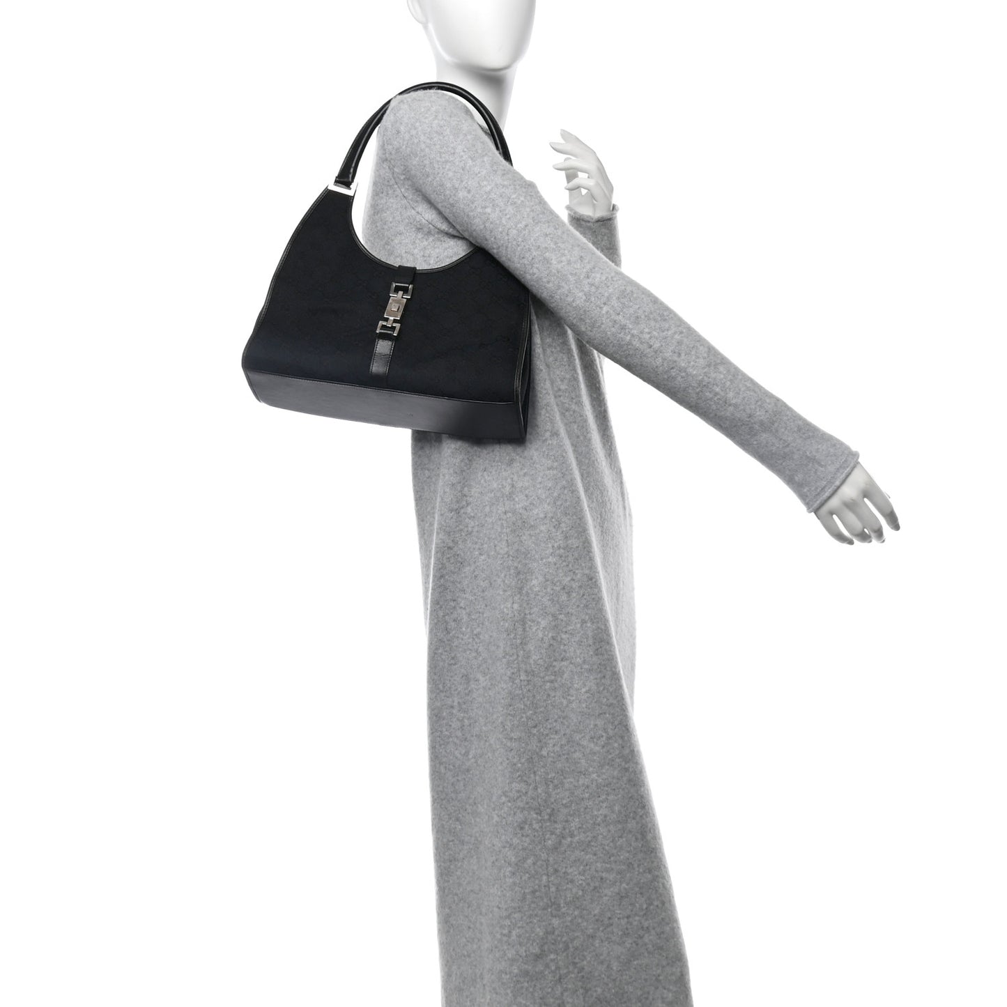 Monogram Bardot Shoulder Bag Black
