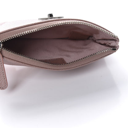 Chanel Metallic Caviar Chevron Quilted Small Vintage Mademoiselle Cosmetic Case Pink 5 of 8