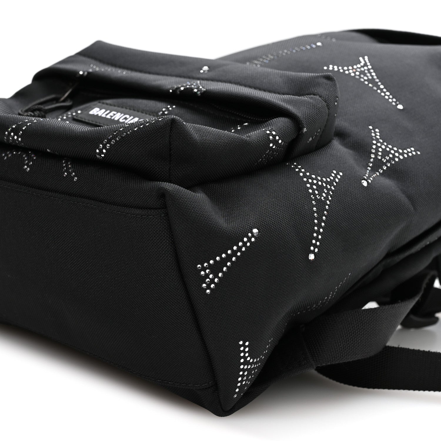 Balenciaga Canvas Crystal Embellished Eiffel Tower Explorer Backpack S Black 9 of 9