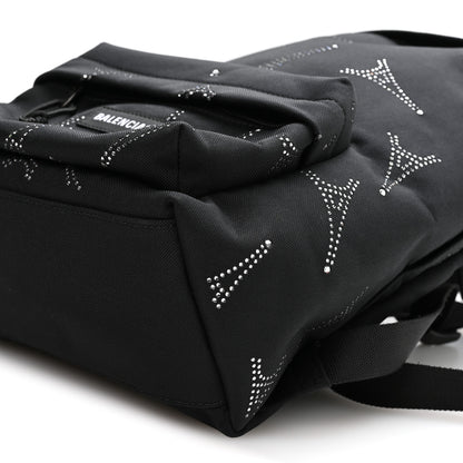 Balenciaga Canvas Crystal Embellished Eiffel Tower Explorer Backpack S Black 9 of 9