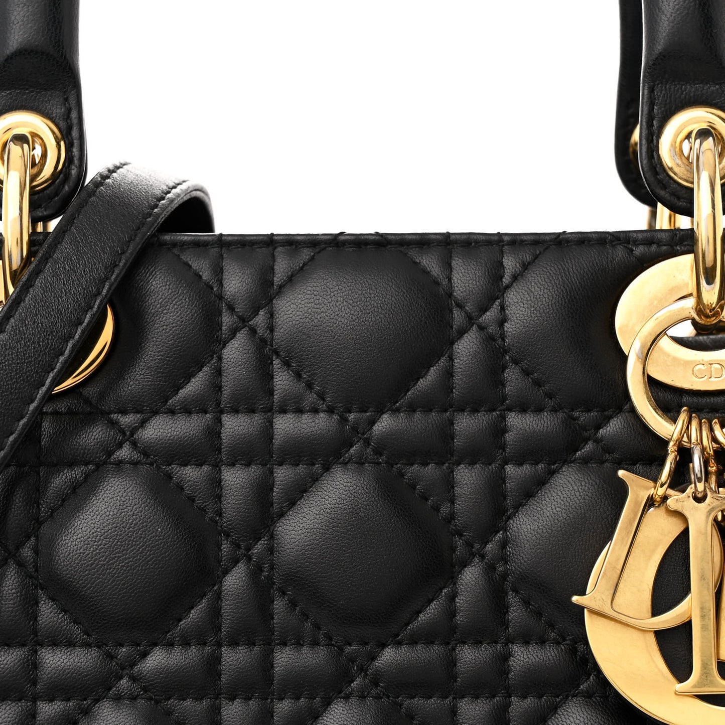 Lambskin Cannage Large Lady Dior Black