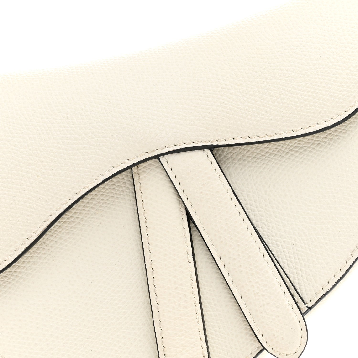 Christian Dior Grained Calfskin Mini Saddle Bag White 8 of 10