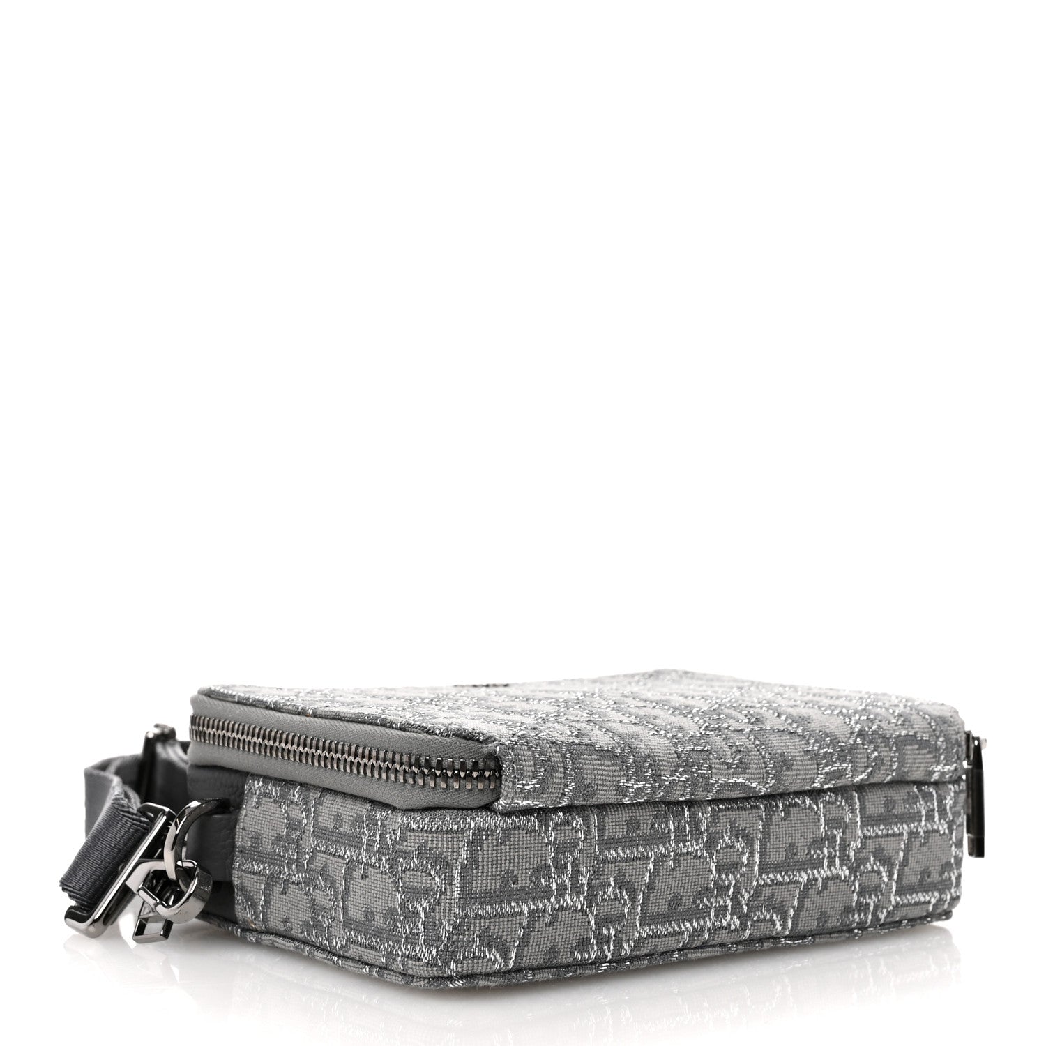 Christian Dior Oblique Zipped Pouch With Strap Pouch Grey 4 of 9