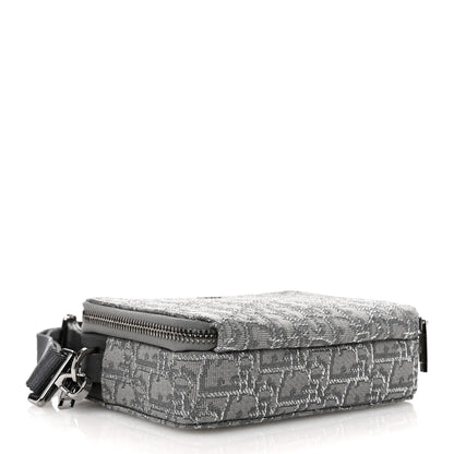 Christian Dior Oblique Zipped Pouch With Strap Pouch Grey 4 of 9