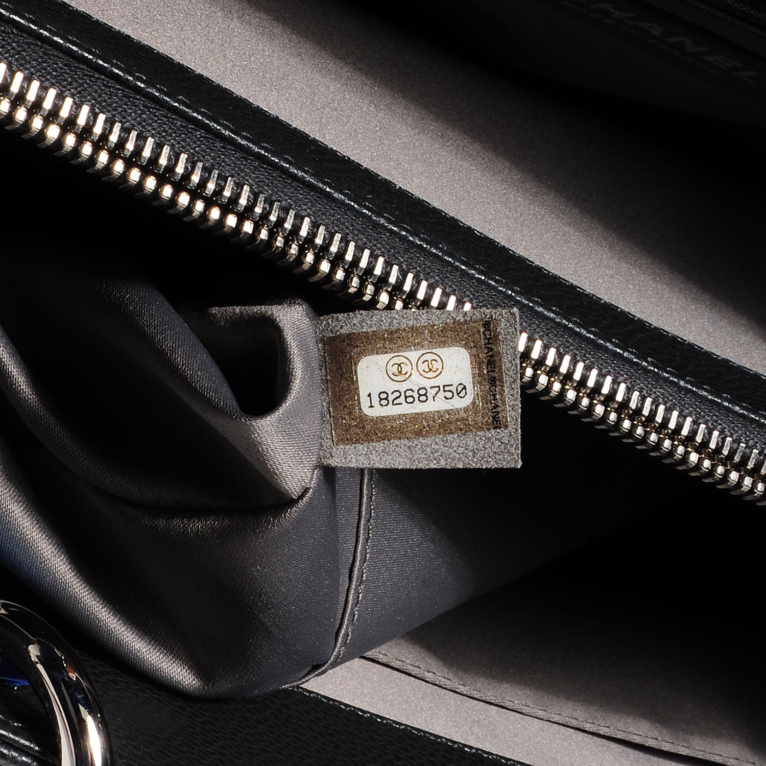Chanel Caviar Grand Shopping Tote GST Dark Grey 12 of 15
