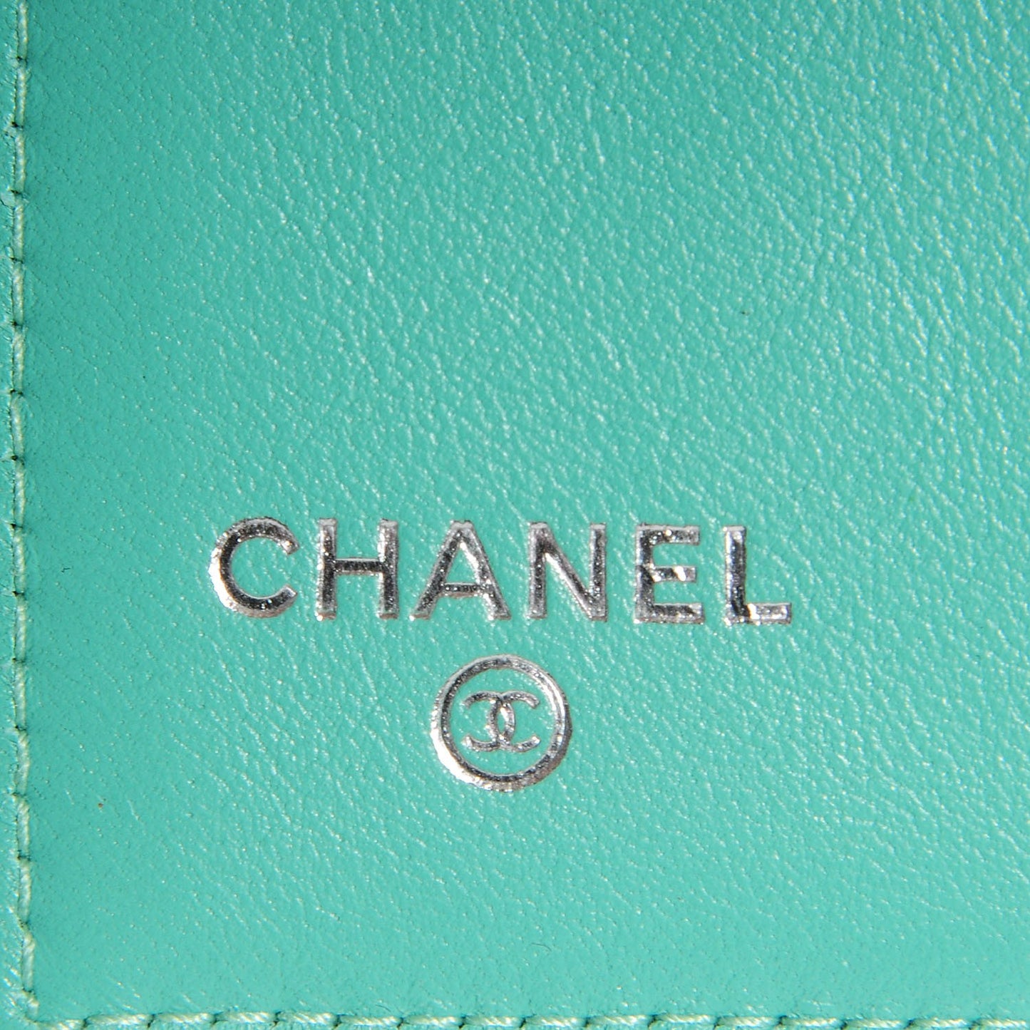 Patent Quilted Compact Wallet Green