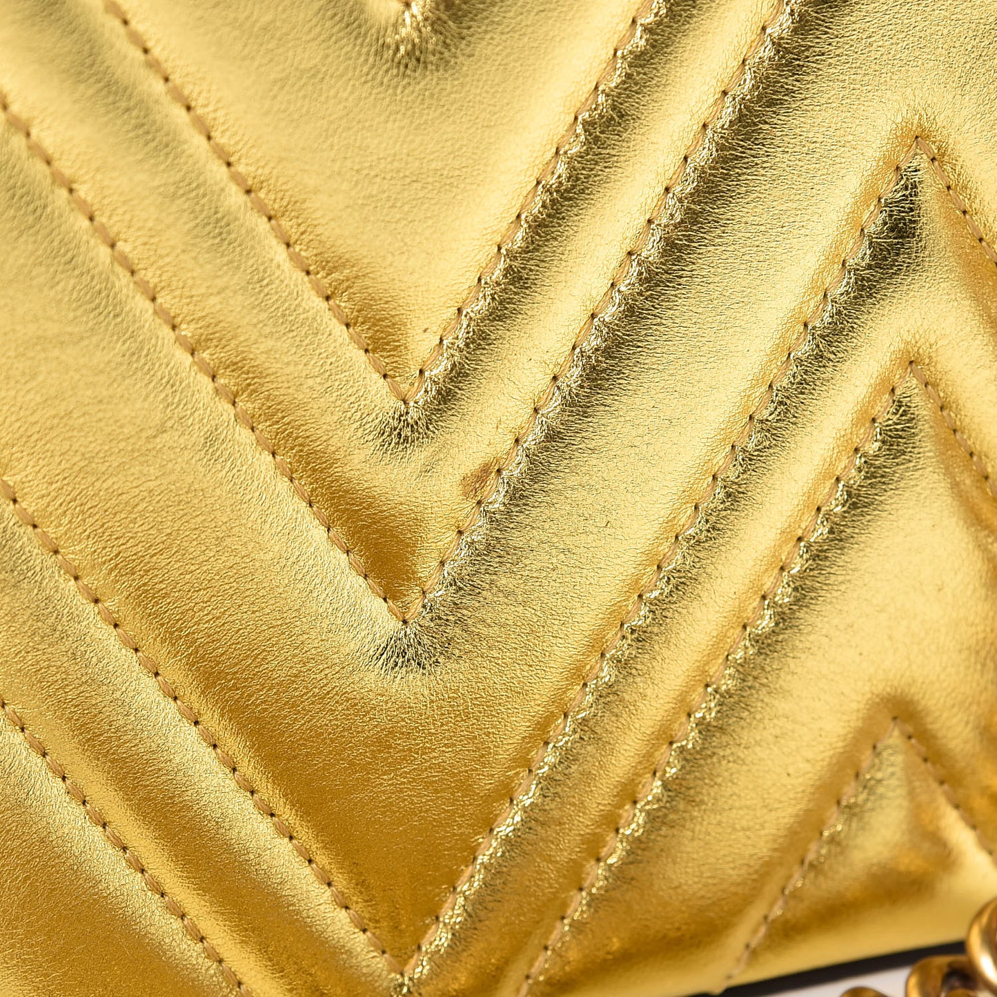 Metallic Nappa Matelasse Broadway Shoulder Bag Gold