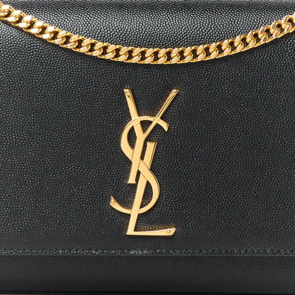 Saint Laurent Grain De Poudre Medium Monogram Kate Satchel Black 9 of 12
