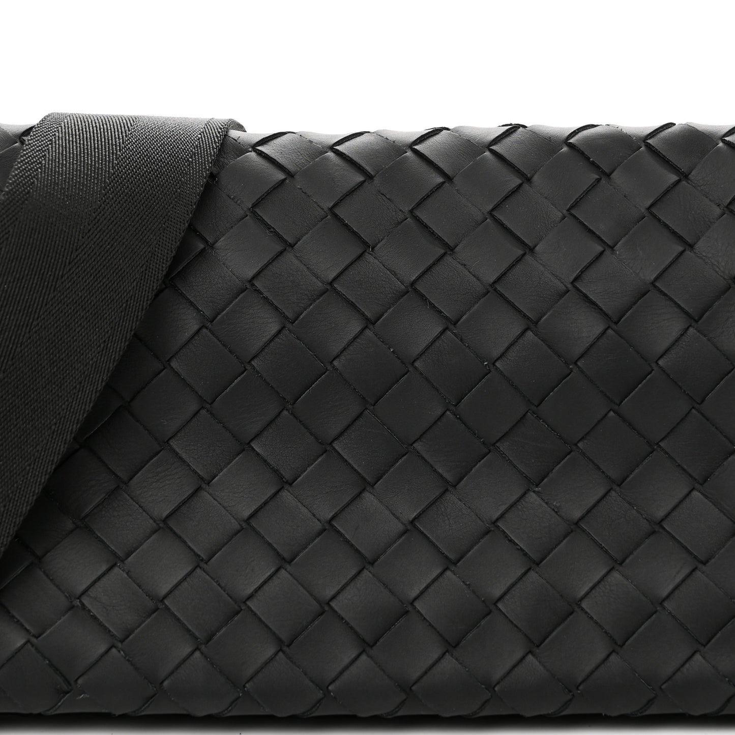 Nappa Intrecciato Small Fold Crossbody Messenger Black