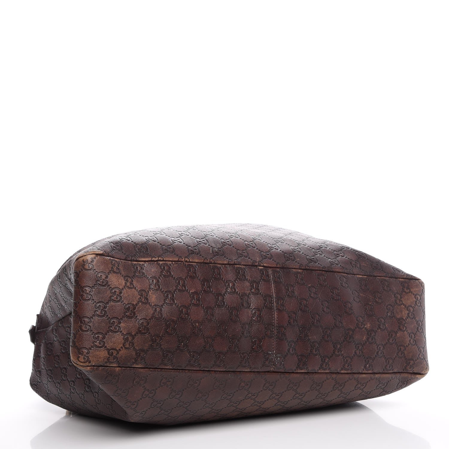 Gucci Guccissima Large Horsebit Chain Hobo Chocolate Brown 4 of 15