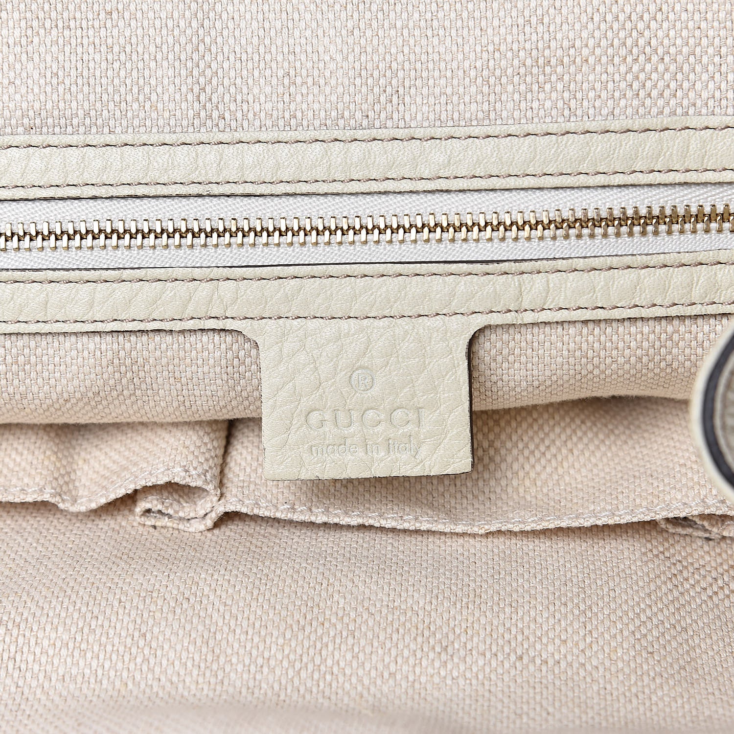 Gucci Pebbled Calfskin Medium Soho Shoulder Bag Off White 6 of 11