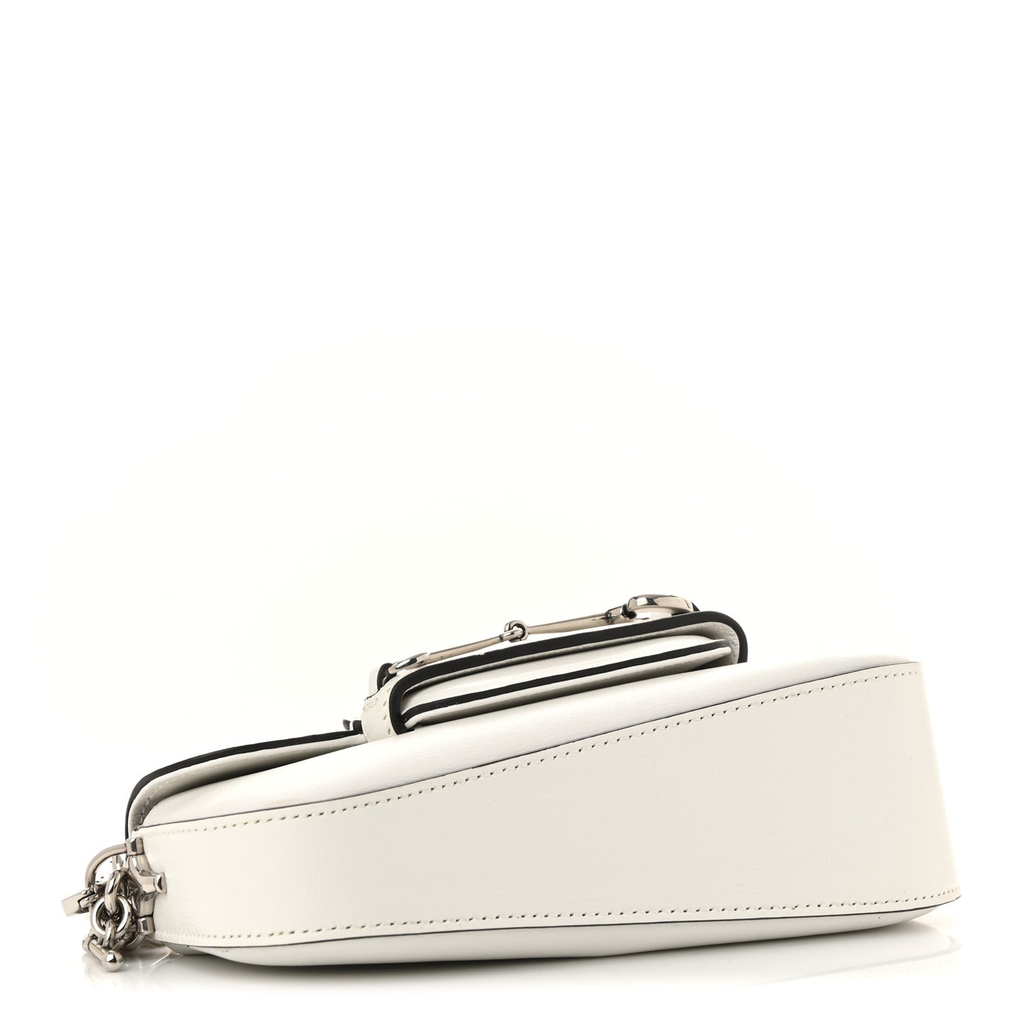 Demetra Mini Horsebit 1955 Asymmetric Shoulder Bag Great White