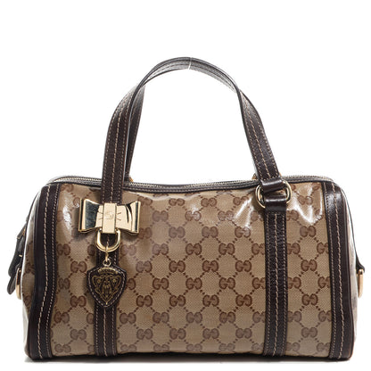 Gucci Crystal Monogram Duchessa Boston Bag Brown 1 of 7
