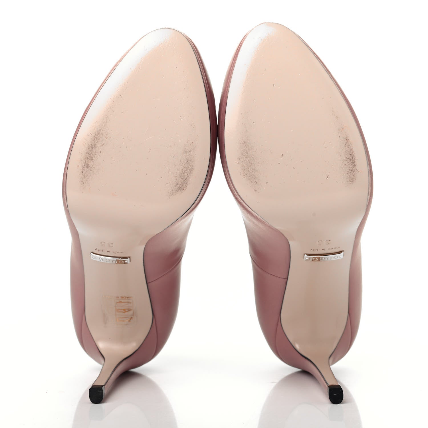 Gucci Malaga Kid Horsebit Pumps 35 Carmine Rose 4 of 4