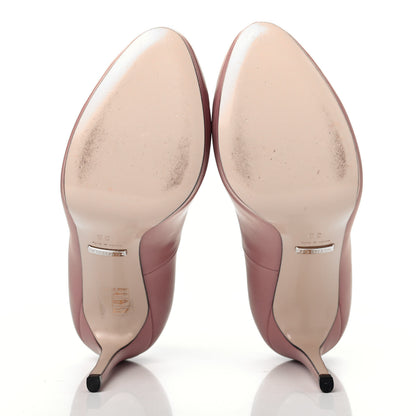 Gucci Malaga Kid Horsebit Pumps 35 Carmine Rose 4 of 4