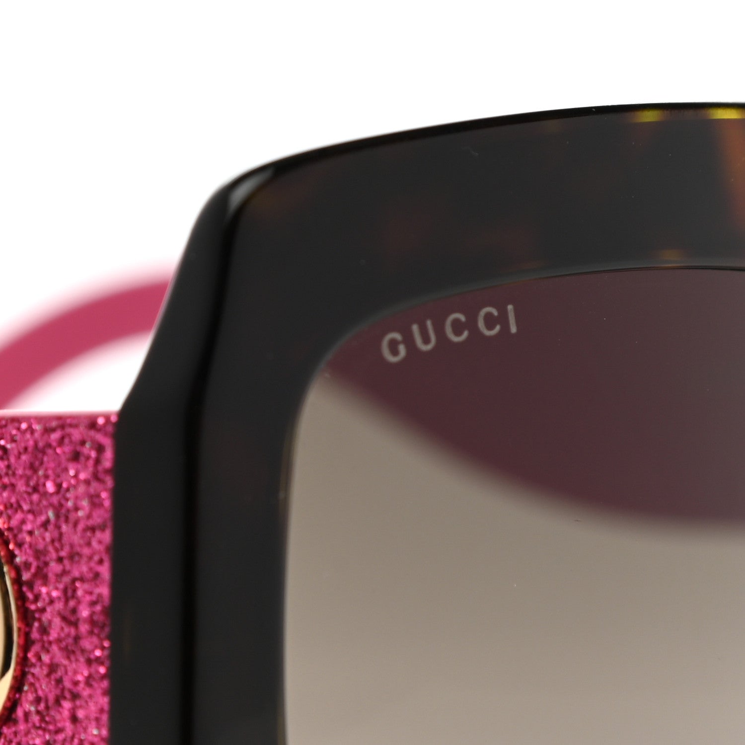 Gucci Square Frame GG0102S Sunglasses Glitter Pink Multi 7 of 7