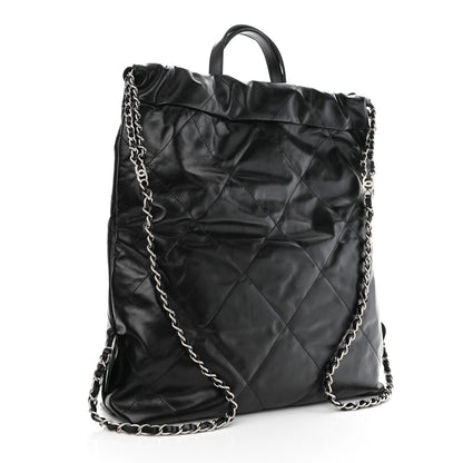 Chanel Shiny Calfskin Quilted Chanel 22 Backpack Black 3 of 10