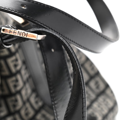 Fendi Zucchino Shoulder Bag Black White 9 of 13