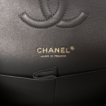 Chanel Caviar Chevron Quilted Medium Double Flap Dark Grey 6 of 10