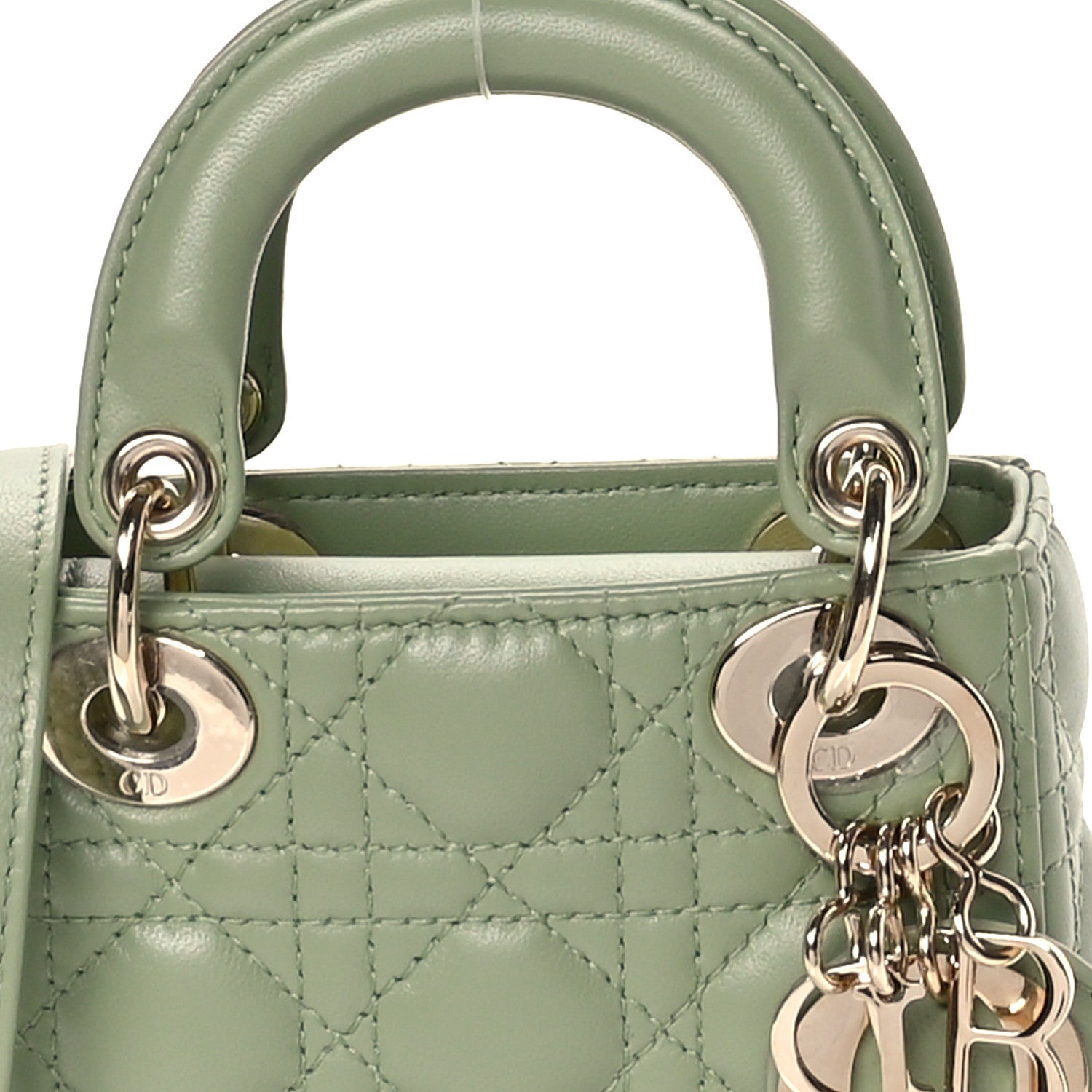 Christian Dior Lambskin Cannage Micro Lady Dior Green 8 of 10
