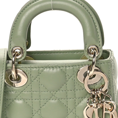 Christian Dior Lambskin Cannage Micro Lady Dior Green 8 of 10