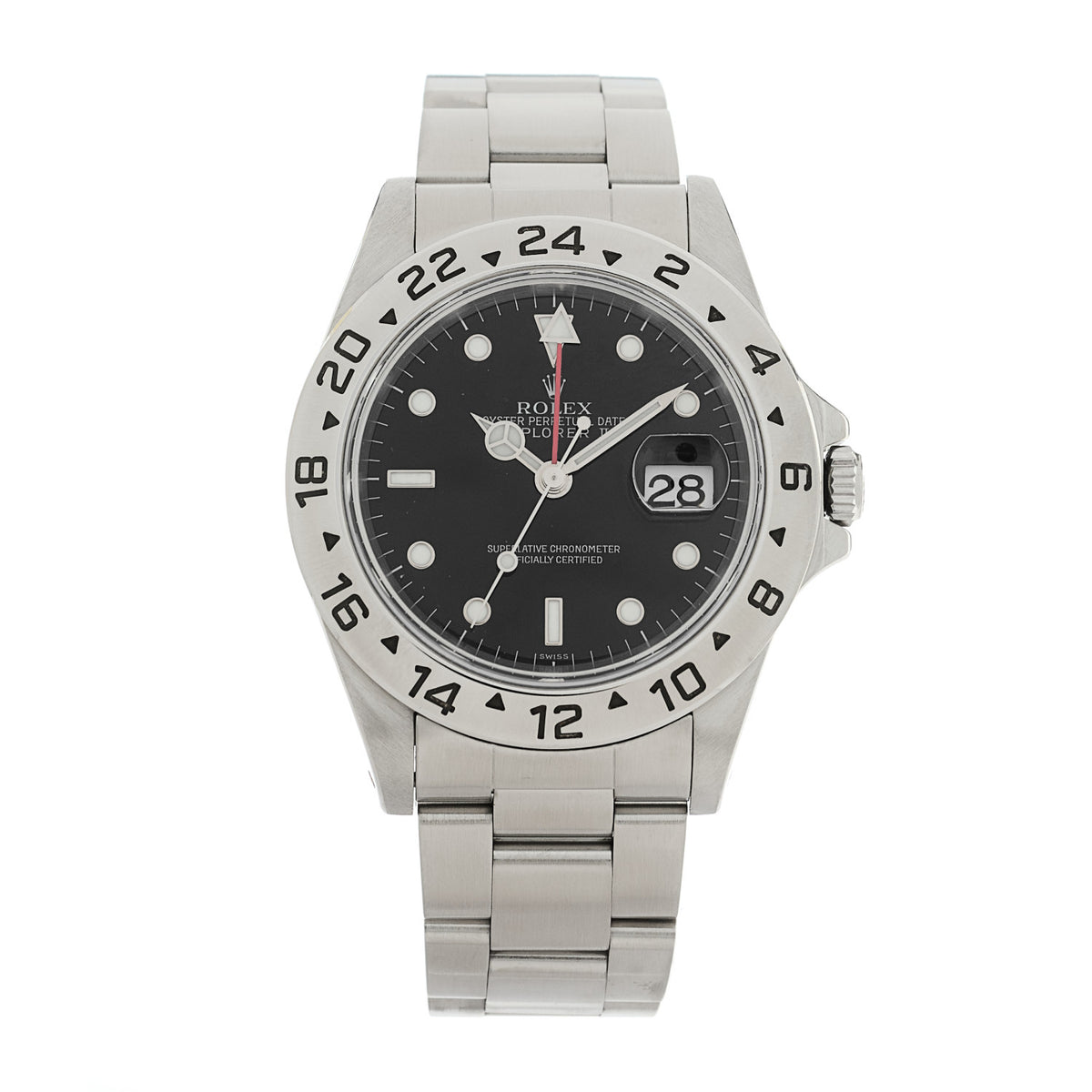 Stainless Steel 40mm Oyster Perpetual Date Explorer II Watch Black 16570