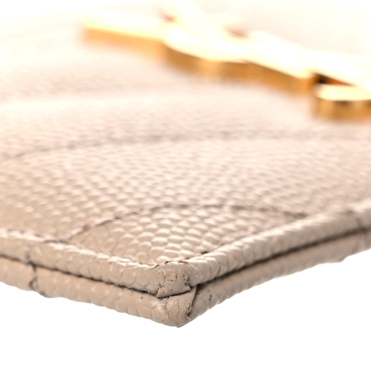 Grain De Poudre Matelasse Chevron Monogram Credit Card Case Cork