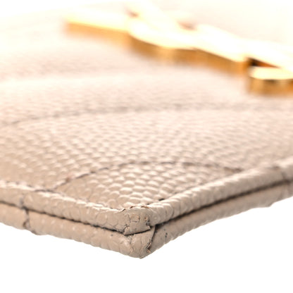 Saint Laurent Grain De Poudre Matelasse Chevron Monogram Credit Card Case Cork 8 of 12