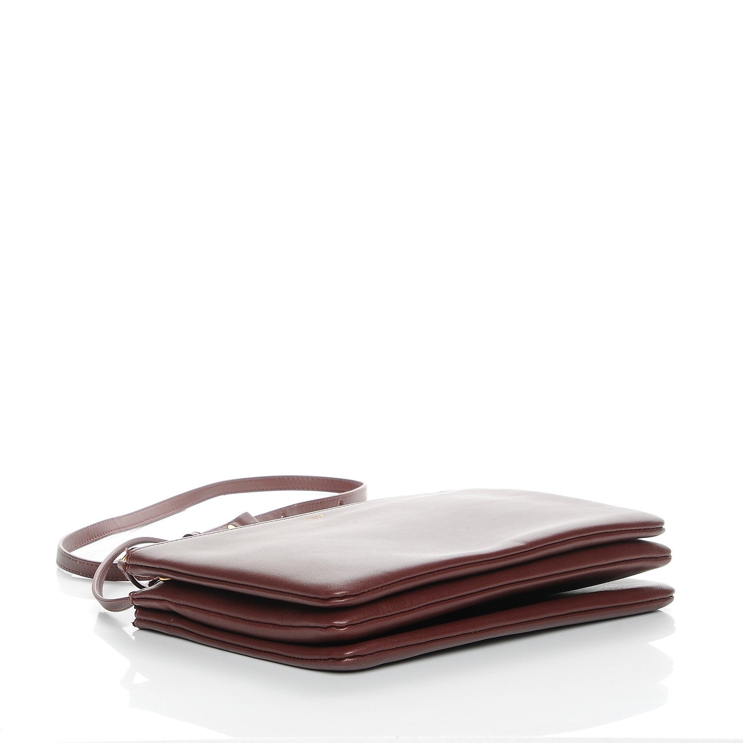 Celine Lambskin Large Trio Crossbody Bag Burgundy 4 of 7
