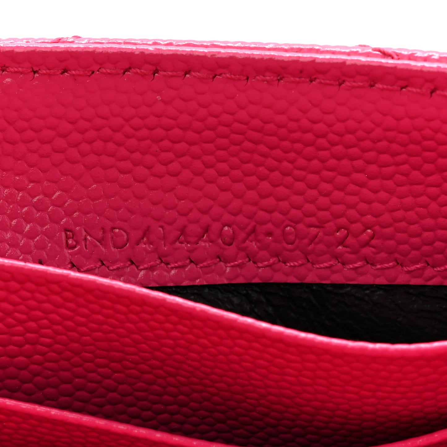 Grain De Poudre Matelasse Chevron Small Monogram Envelope Wallet Fuxia Couture