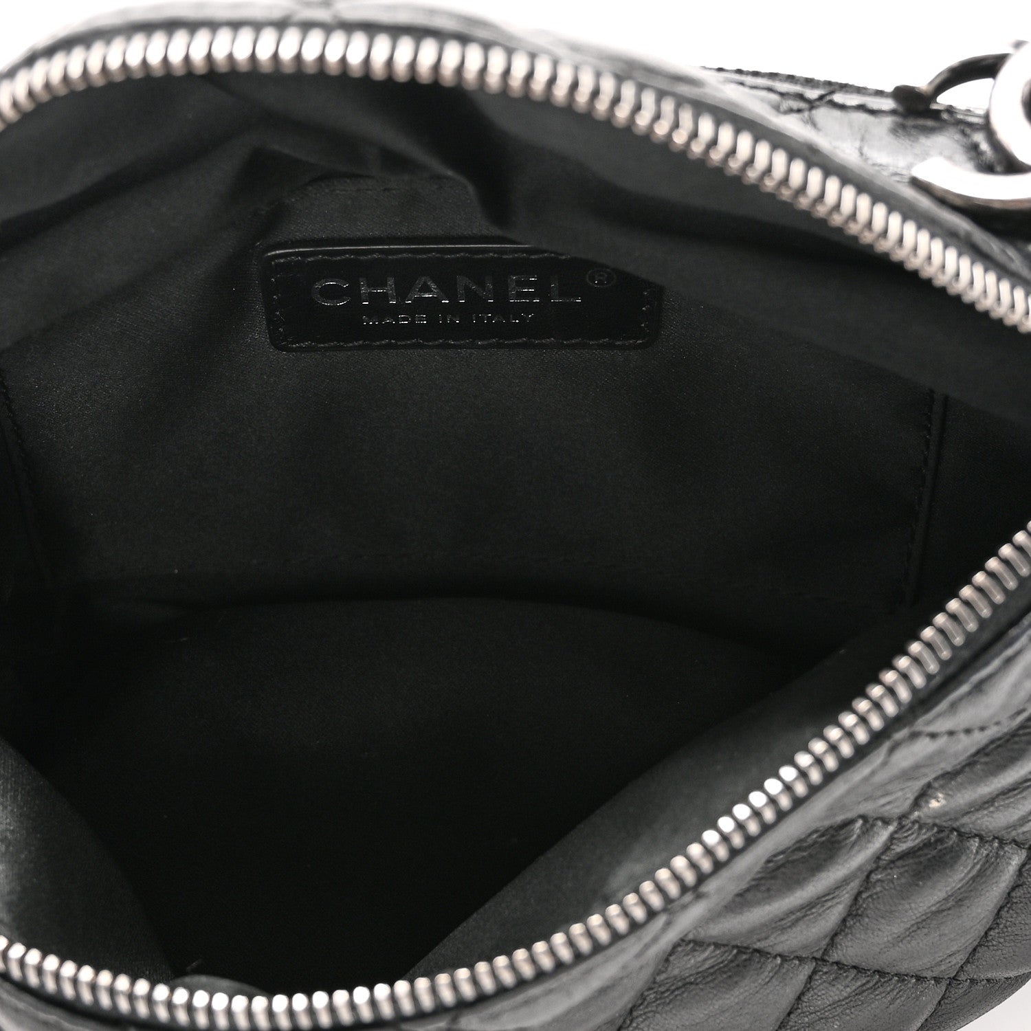 Chanel Lambskin Quilted Banane Waist Bag Fanny Pack Black 5 of 10