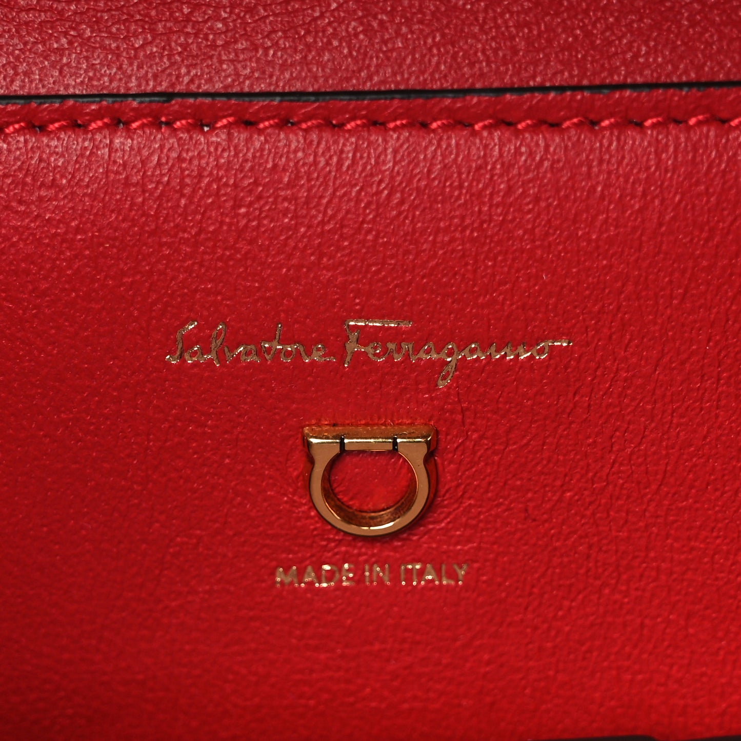 Calfskin Gancini Embossed Trifolio Top Handle Bag Lipstick