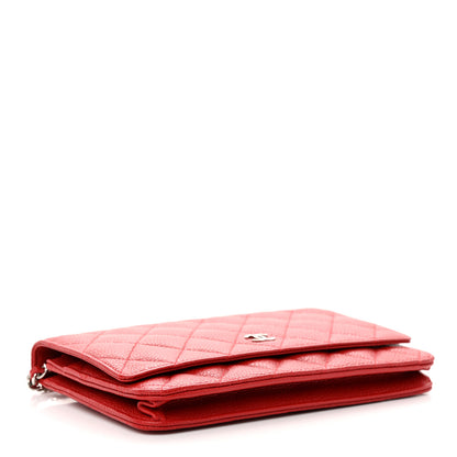 Chanel Caviar Quilted Wallet on Chain WOC Red 4 of 13