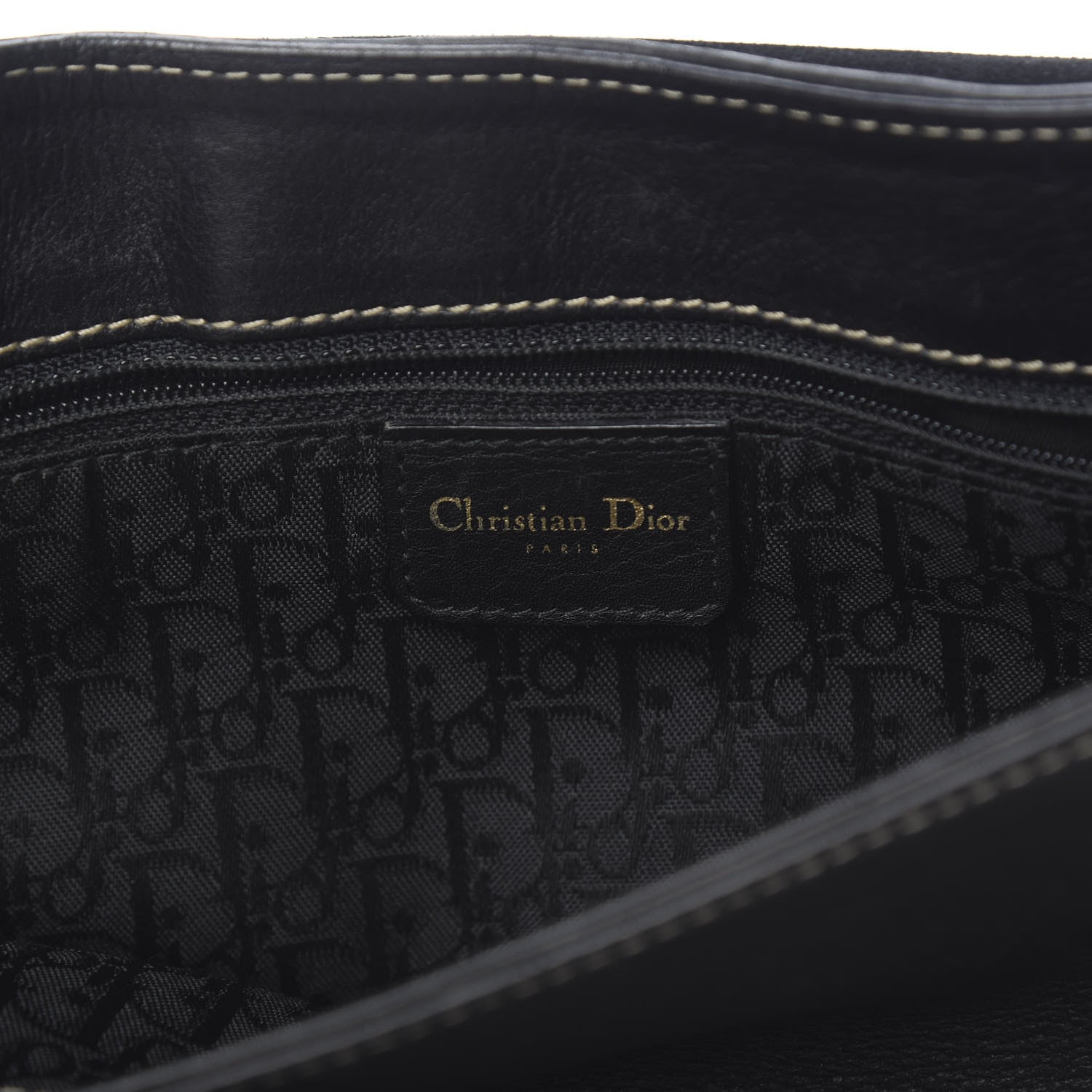 Christian Dior Grained Calfskin Double Saddle Bag Black 5 of 11