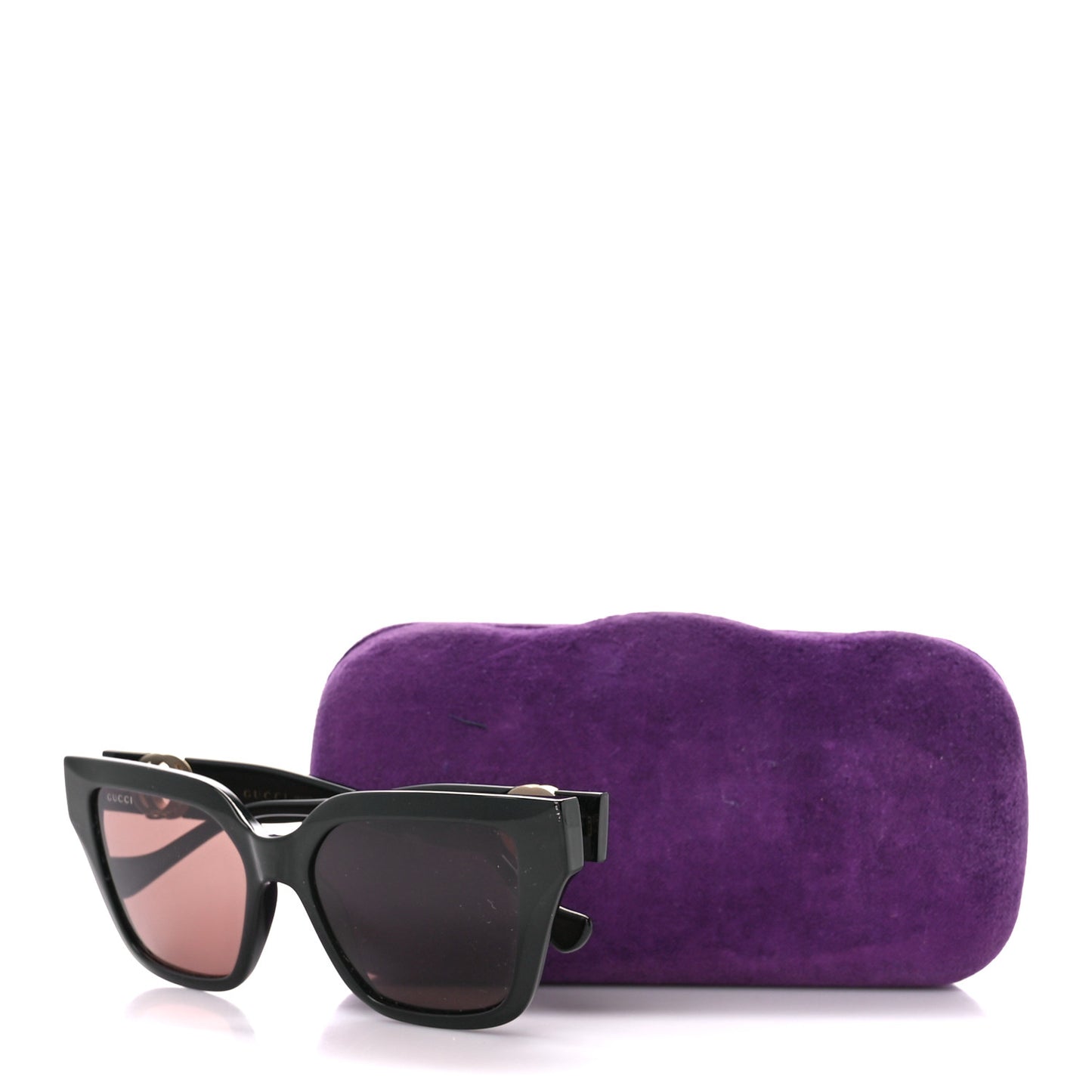 Acetate Square Frame Chain Sunglasses GG1023S Black