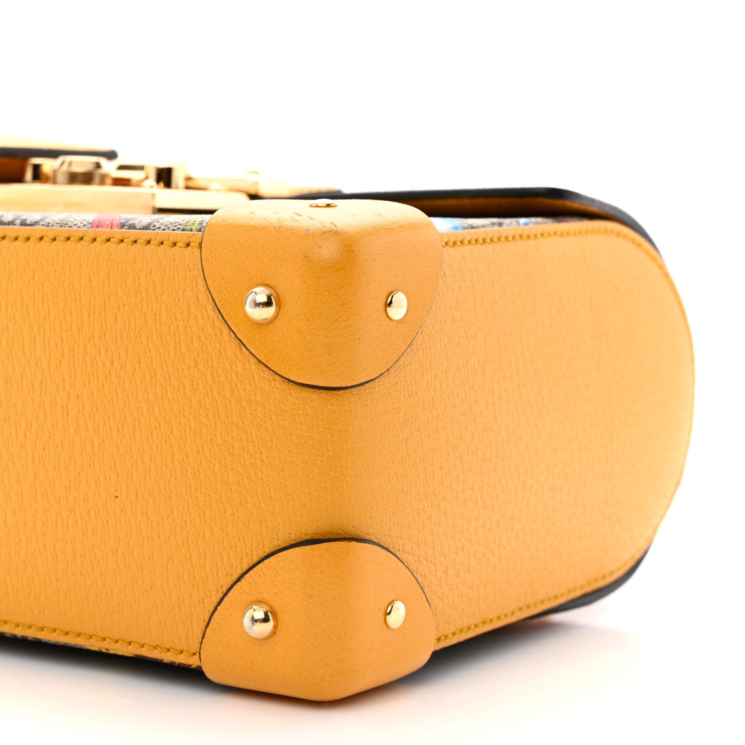 Gucci GG Supreme Monogram Flora Small Padlock Bamboo Shoulder Bag Beige Multicolor Crop 10 of 10
