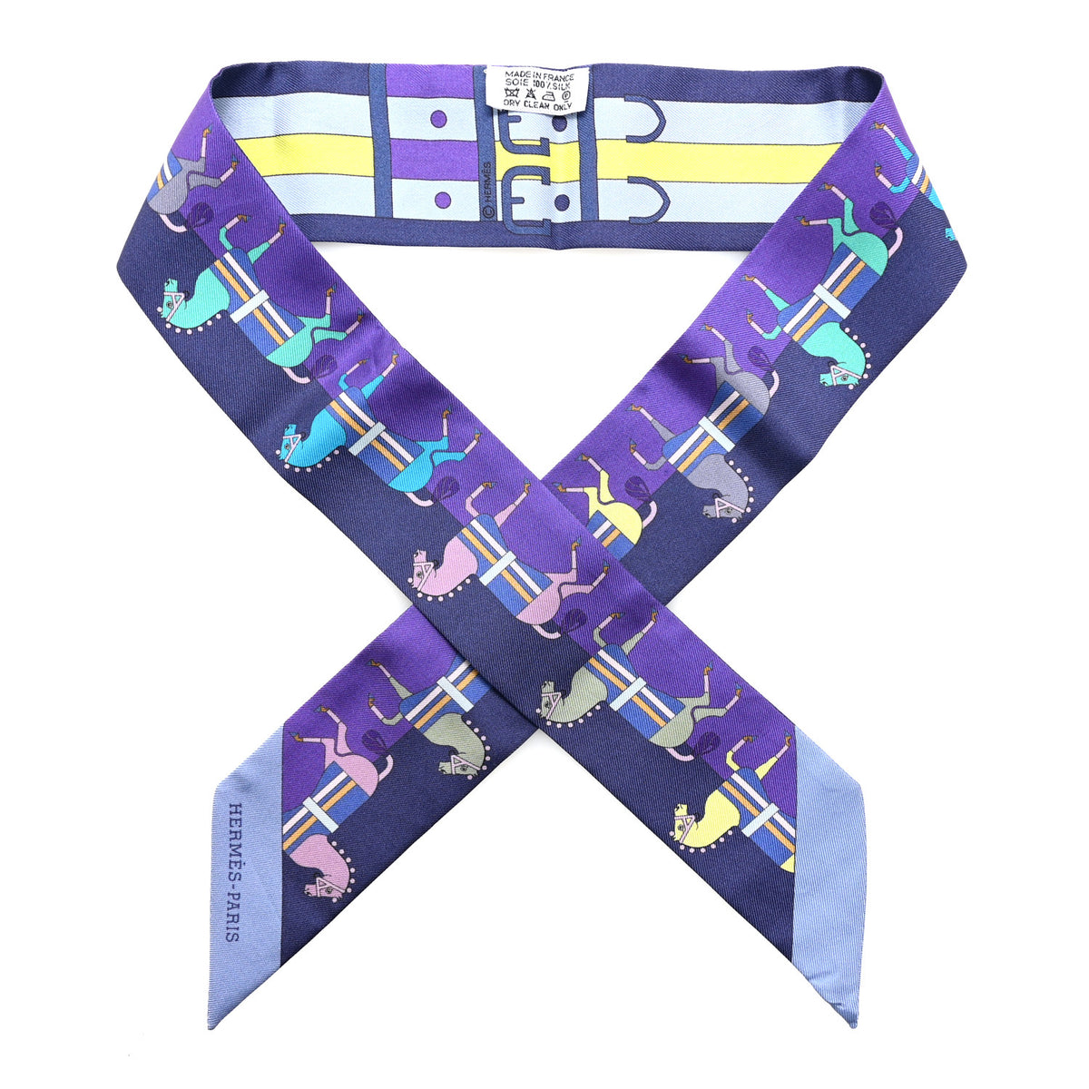 Hermes Silk Rocabar Twilly Violet Marine Ciel 1 of 5