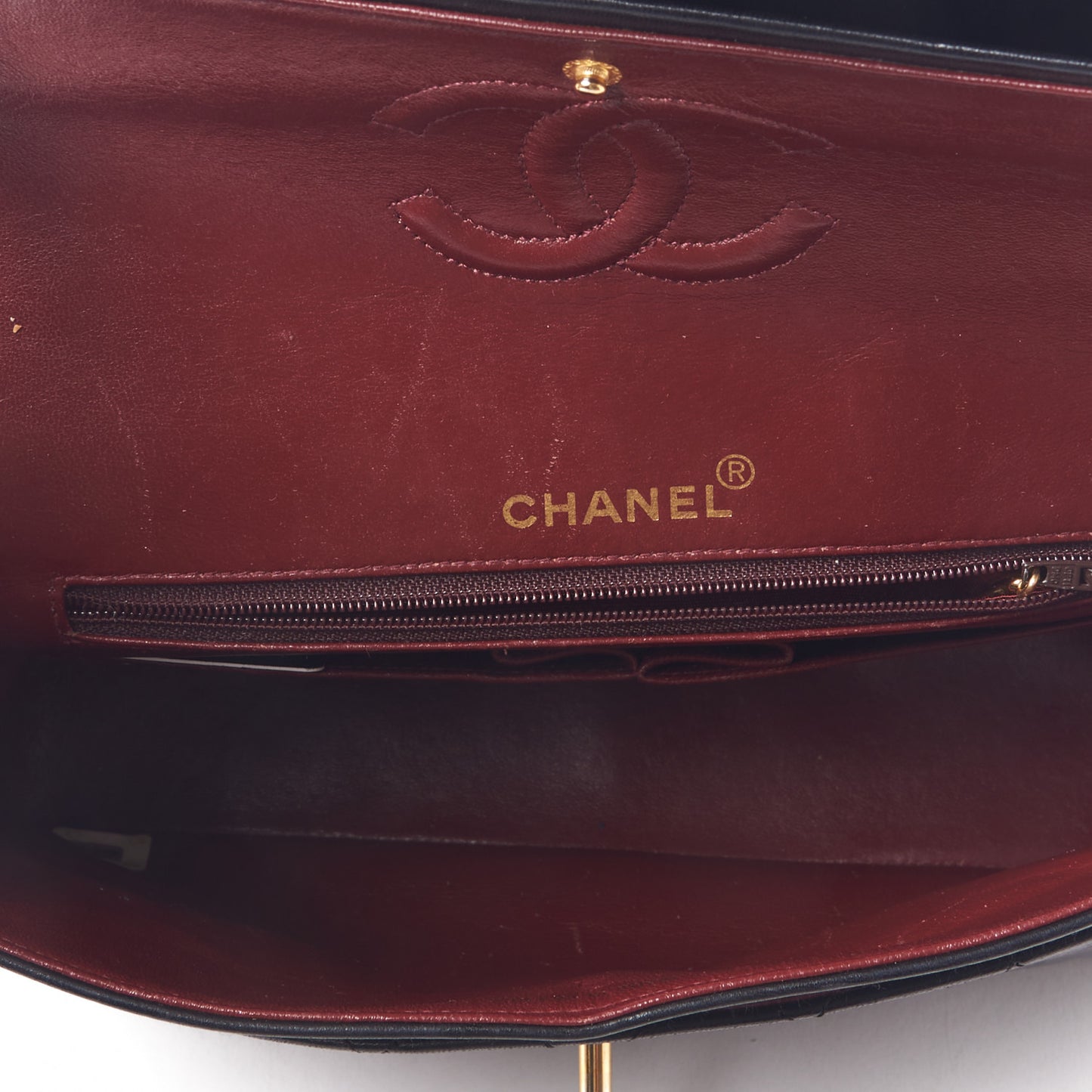 Lambskin Quilted Medium Double Flap Black