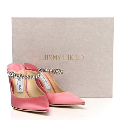 Jimmy Choo Satin Crystal Bing 100 Pumps 37 Rose 8 of 8