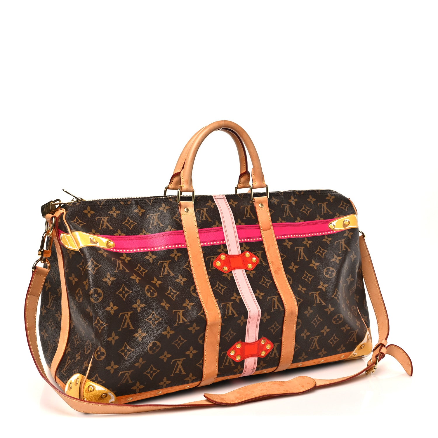 Louis Vuitton Monogram Summer Trunks Keepall Bandouliere 50 2 of 11