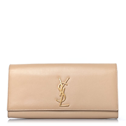 Saint Laurent Grain De Poudre Classic Monogram Cassandre Clutch Nude 1 of 12