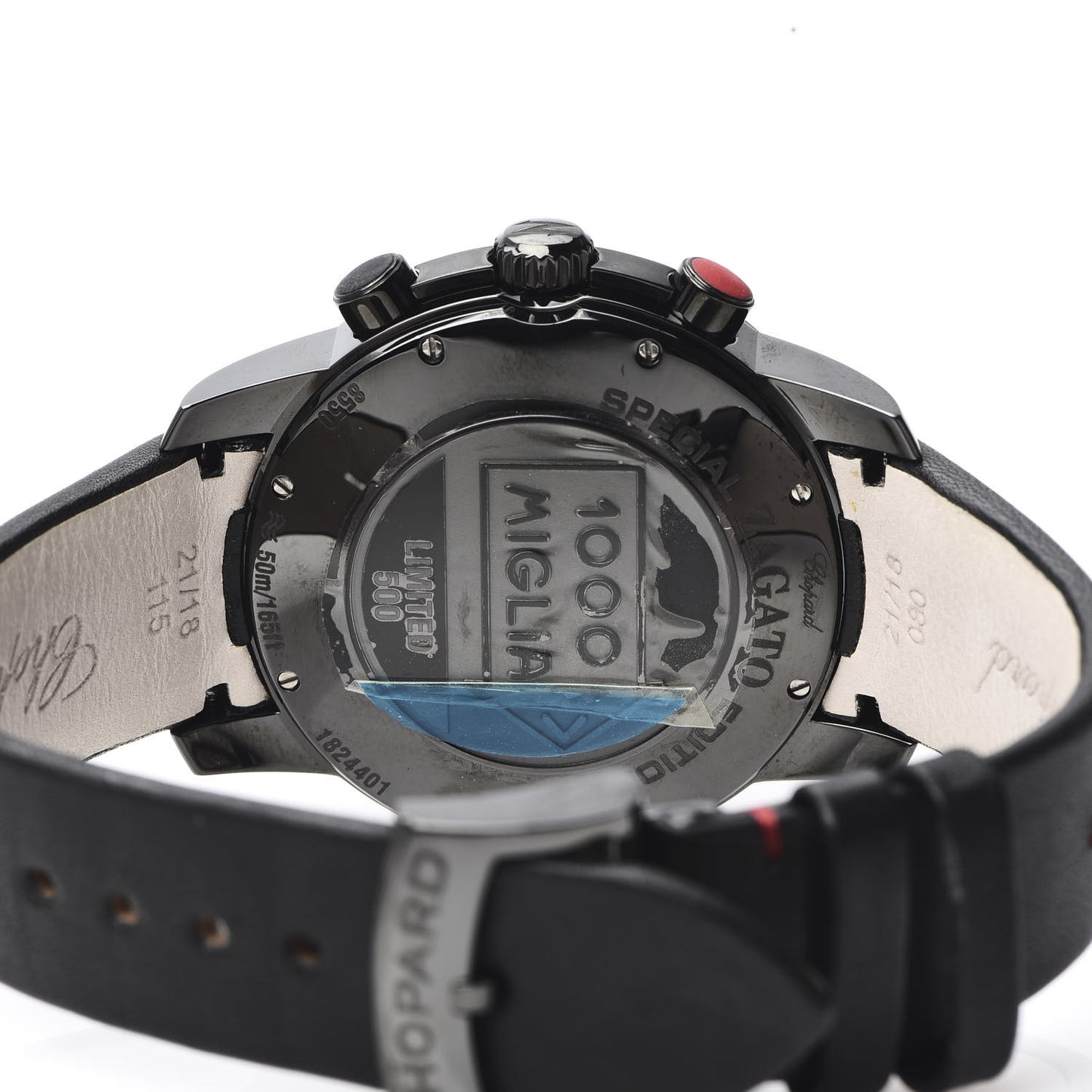 Stainless Steel Calfskin 42mm Mille Miglia Zagato Chronograph Automatic Watch Black