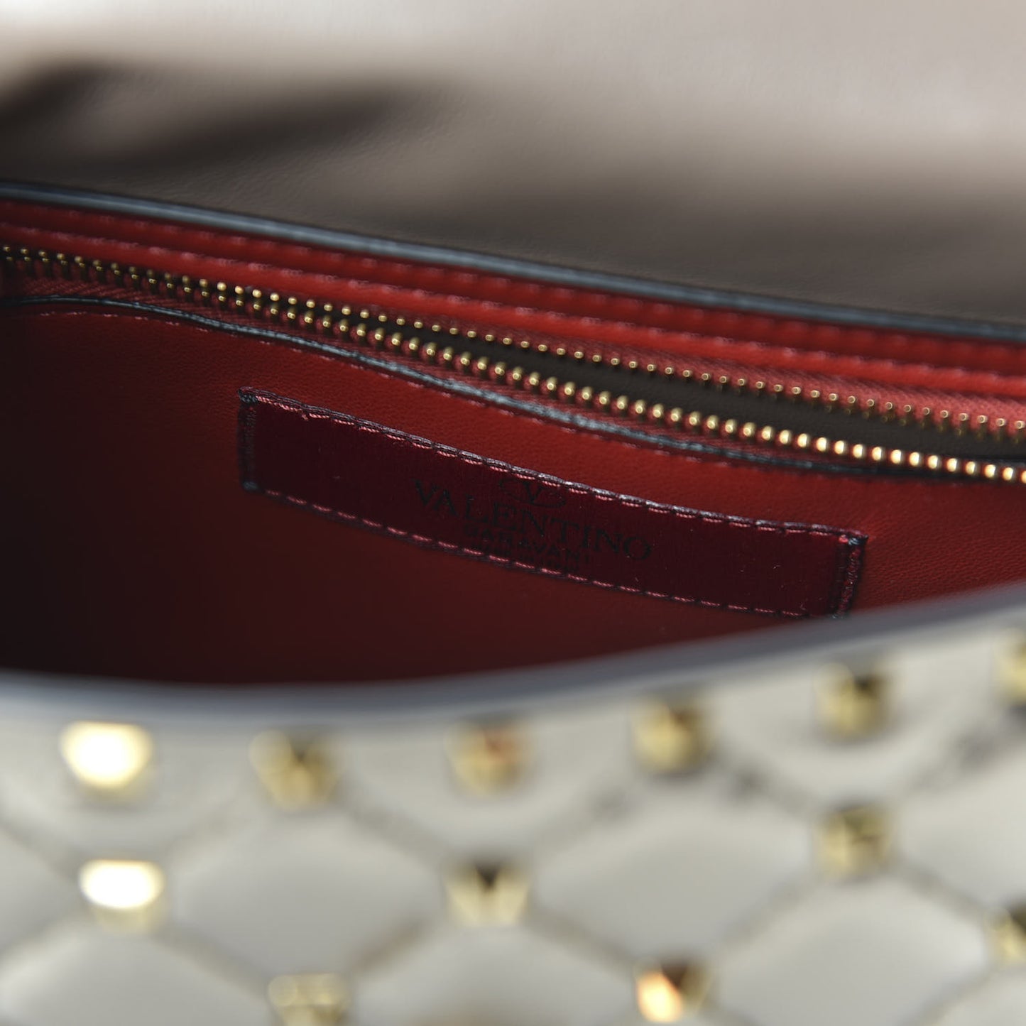 Metallic Lambskin Medium Rockstud Spike Shoulder Bag Sasso