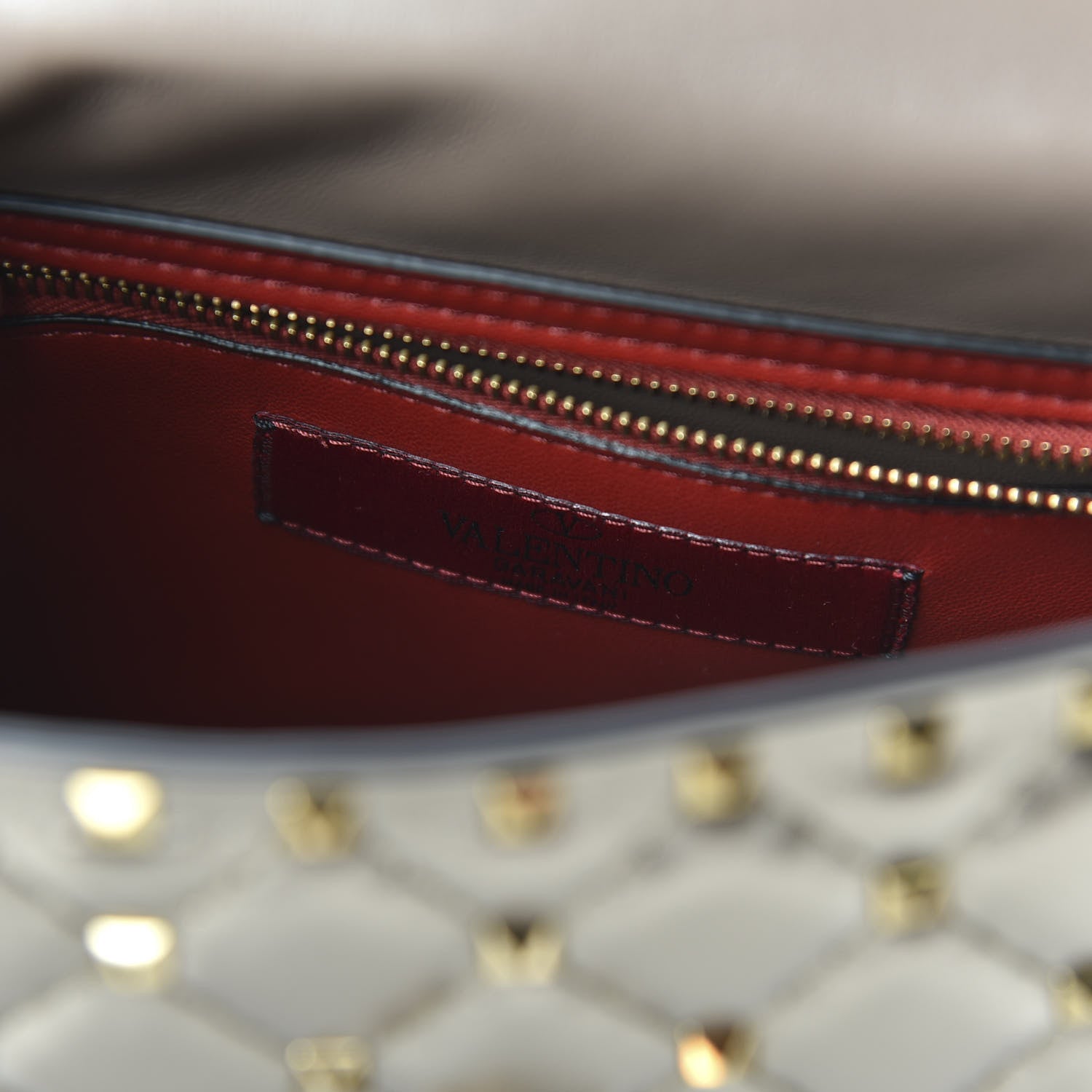 Valentino Garavani Metallic Lambskin Medium Rockstud Spike Shoulder Bag Sasso 8 of 9